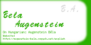 bela augenstein business card
