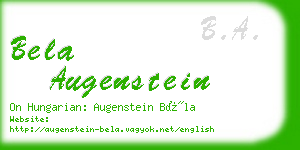 bela augenstein business card